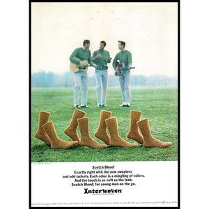 1965 Interwoven Scotch Blend Socks Vintage Print Ad Golf Fairway Wall Art